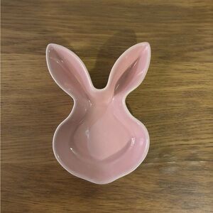 Primagera Portugal pink ceramic Easter bunny rabbit head serving bowl